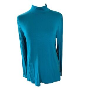 Tahari NWT Long Sleeve Mock Turtleneck Jersey Womans Sz L Green